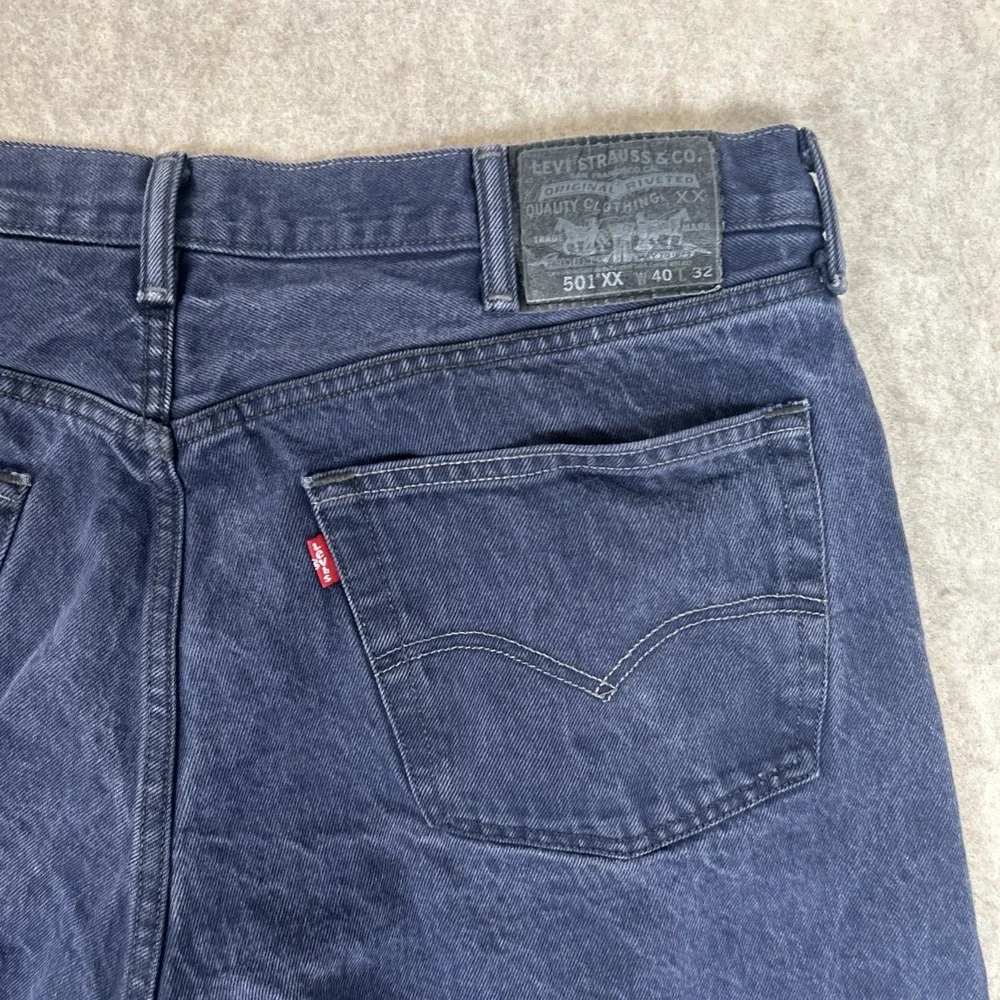 Levi's 501 XX Jeans Navy Blue Men's 40x32 Black Label‎ 100% Cotton